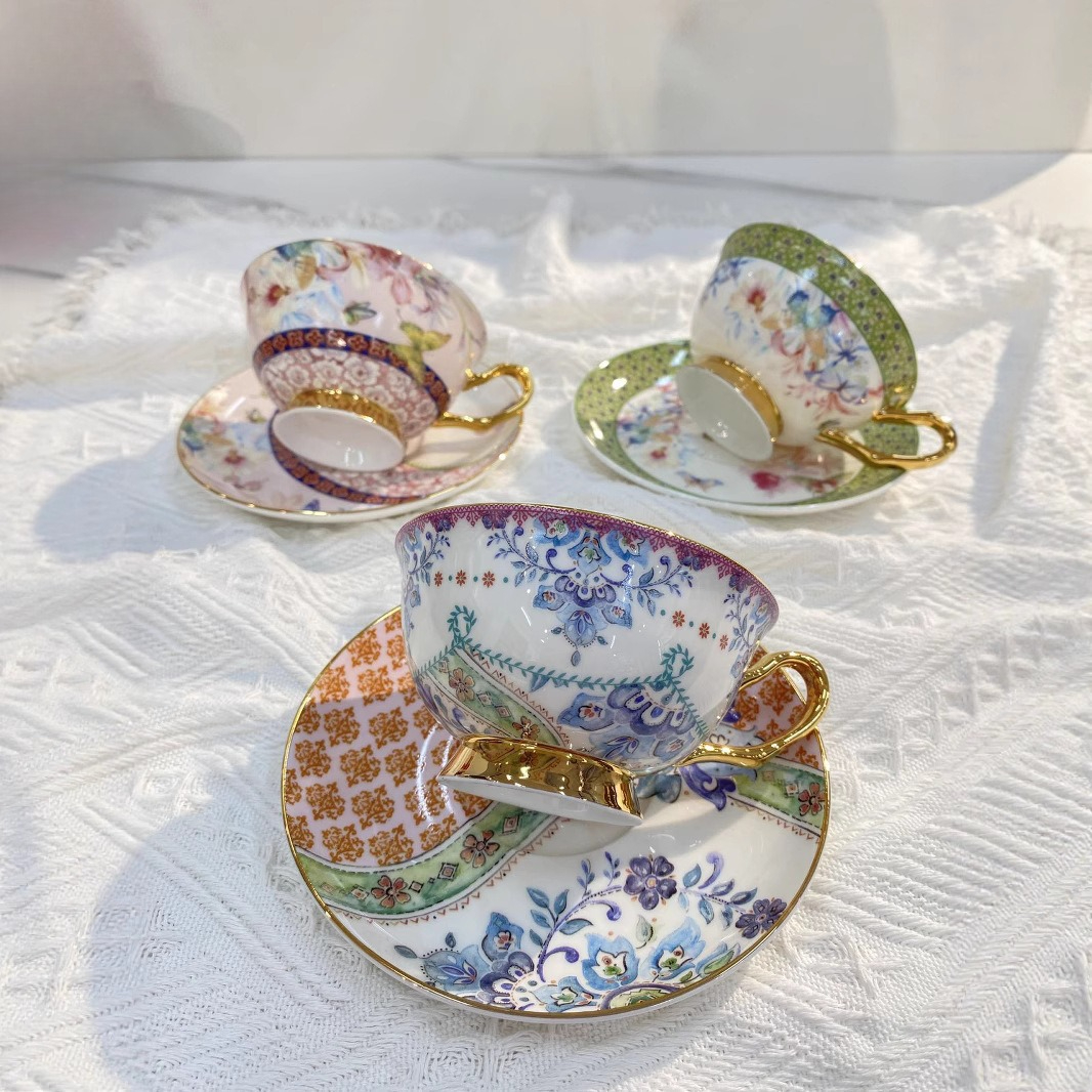 Water Tea And Coffee - Classical Porcelain Cup&saucer 220ml Gold-plated Coffee