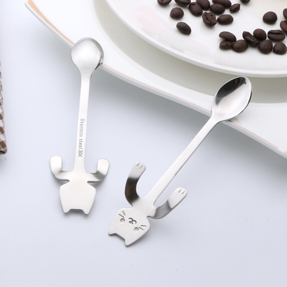 Tea Coffee Utensils - Hanging Cartoon Cat Spoon 304 Stainless