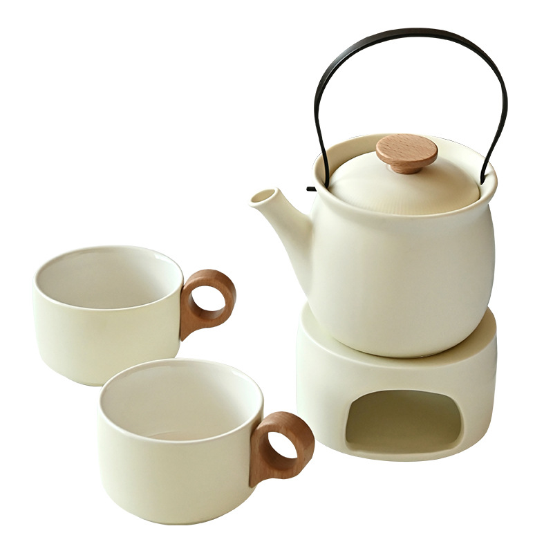 Tea Coffee Pot Set - warm tea stove surrounding stove brewing