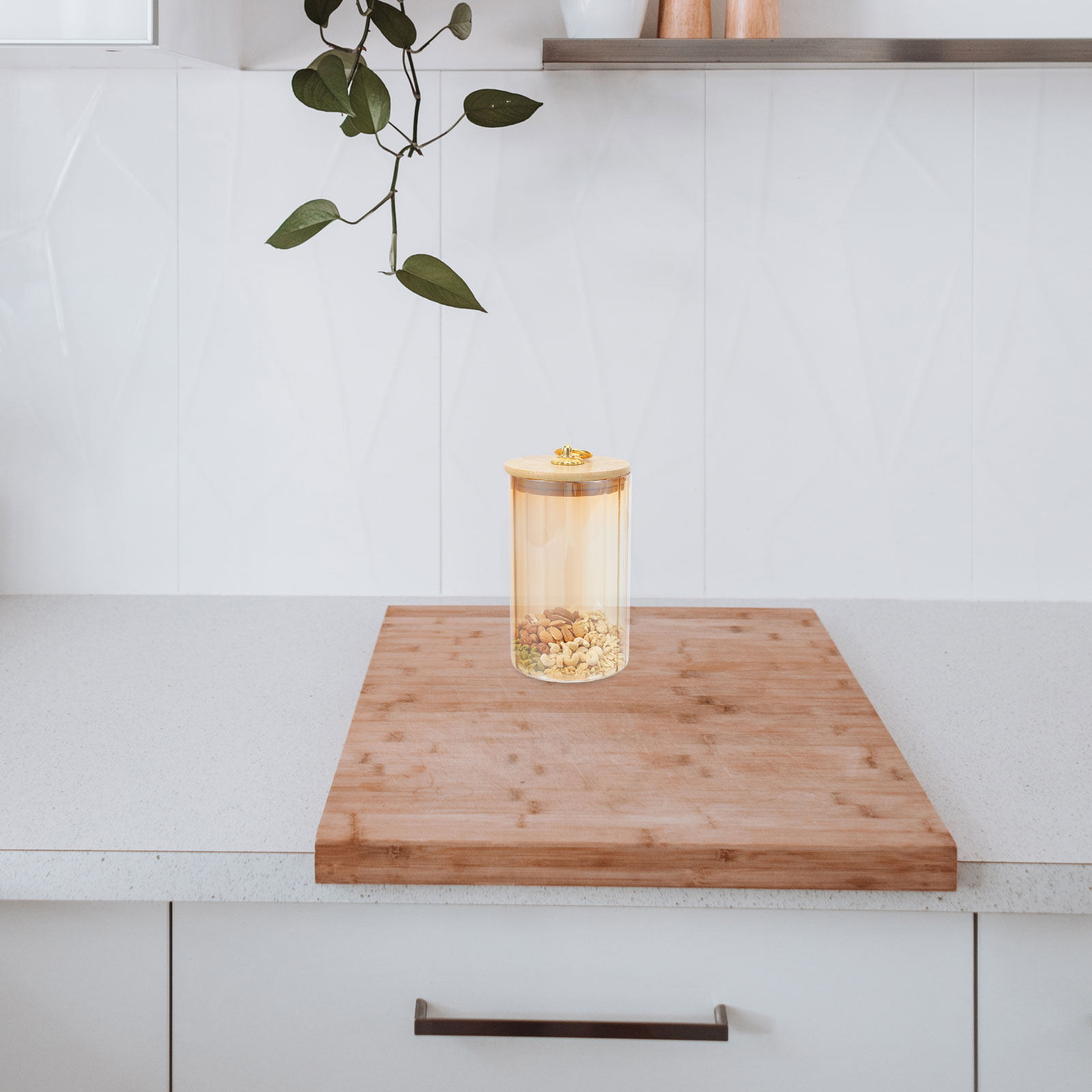 Coffee Tea Sugar - 3Pcs Airtight Glass Storage Jars with