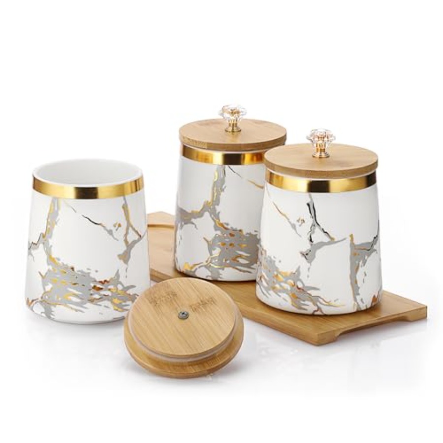 Coffee Tea Sugar - Set of 3 Canisters Set for