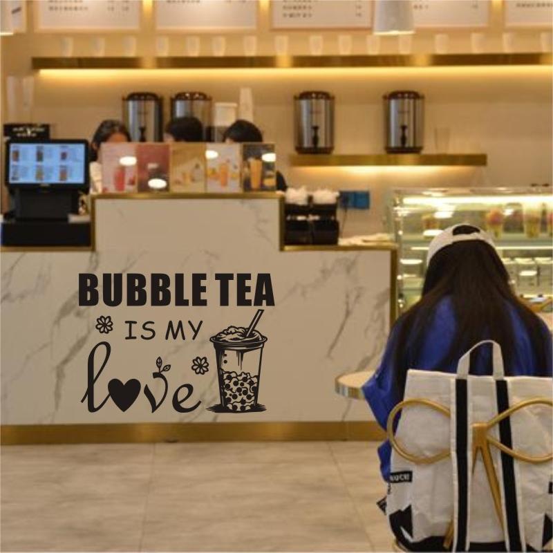 Coffee Tea Break - Milk Tea Shop Wall Sicker Bubble