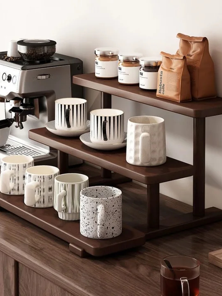 Coffee Tea Break - Luxury Wooden Cup Holder Desktop Coffee