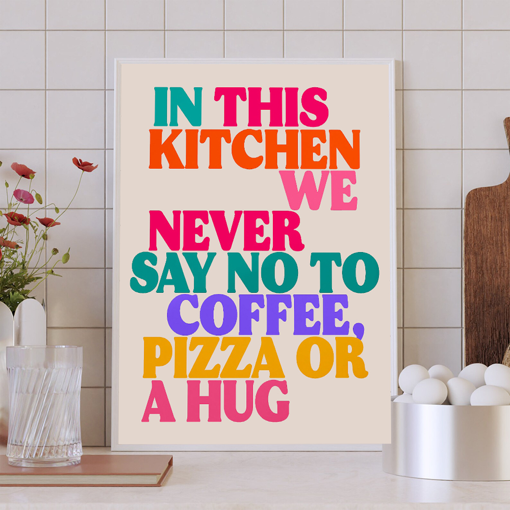 Coffee And Tea Quotes Funny - Colourful In This Kitchen Quote Wall
