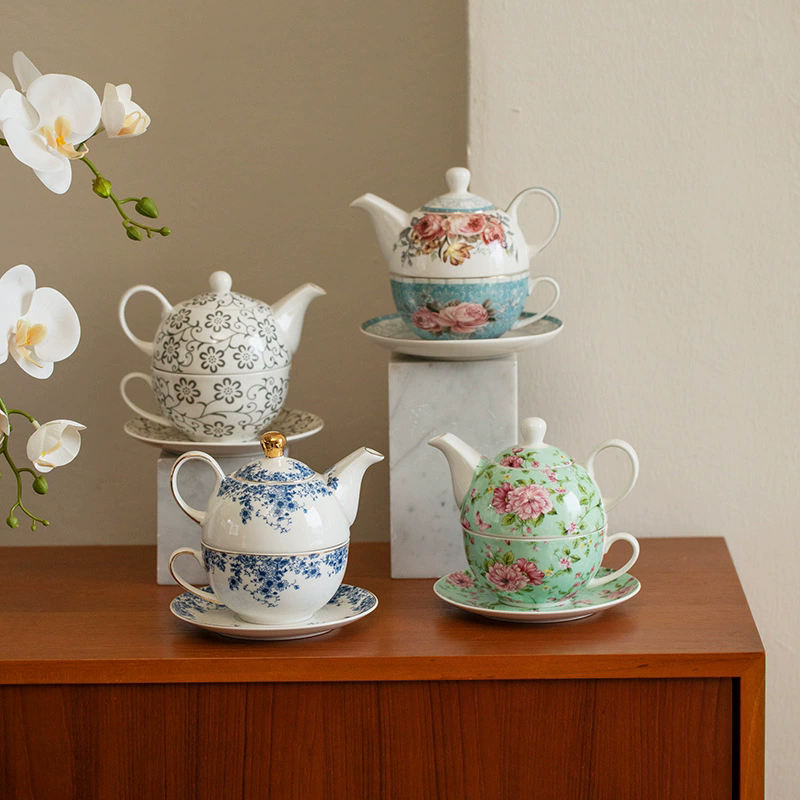 Tea Coffee Pot Set - Flower Teapots,Coffee Pot,Mother Child Pots,One Pot