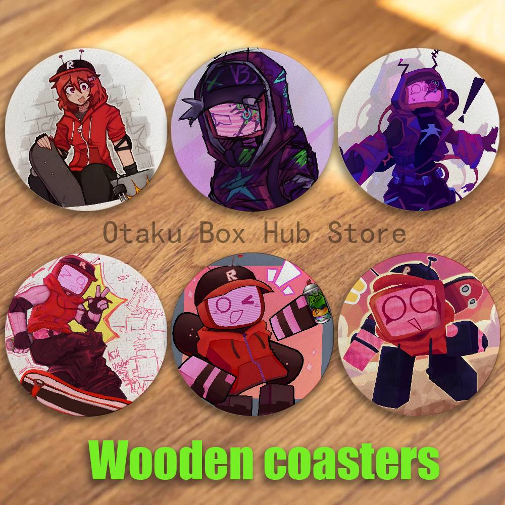 Coffee Tea Gift Set - V-Veeronica Fanart Wood Coaster Set -