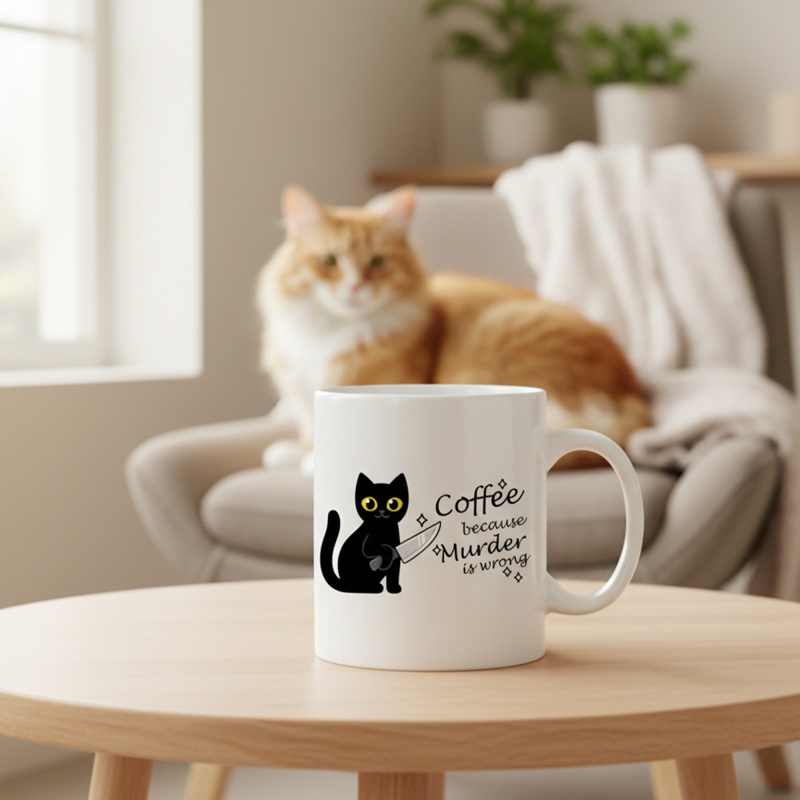 Funny Cat Coffee Mug with the  - Coffee Tea Wrong 评论和价格