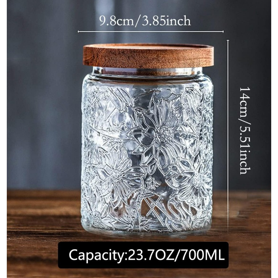 ANSQU Vintage Glass Jar with L - Tea Coffee Sugar Container 评论和价格