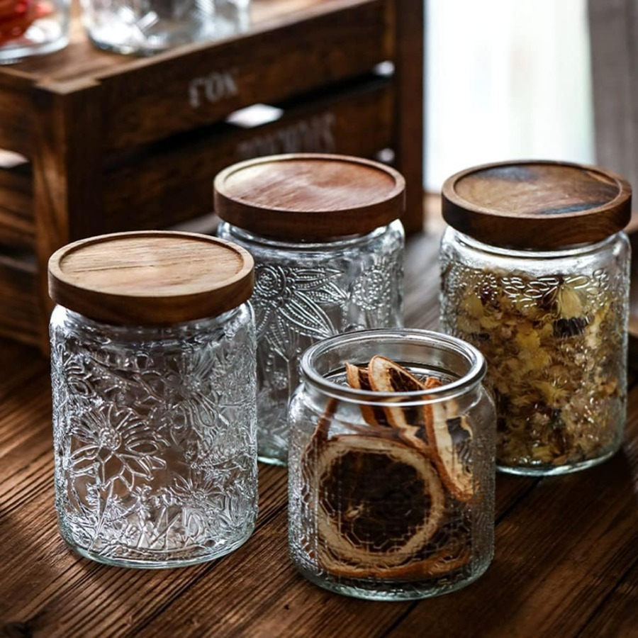 ANSQU Vintage Glass Jar with L - Tea Coffee Sugar Container 评论和价格