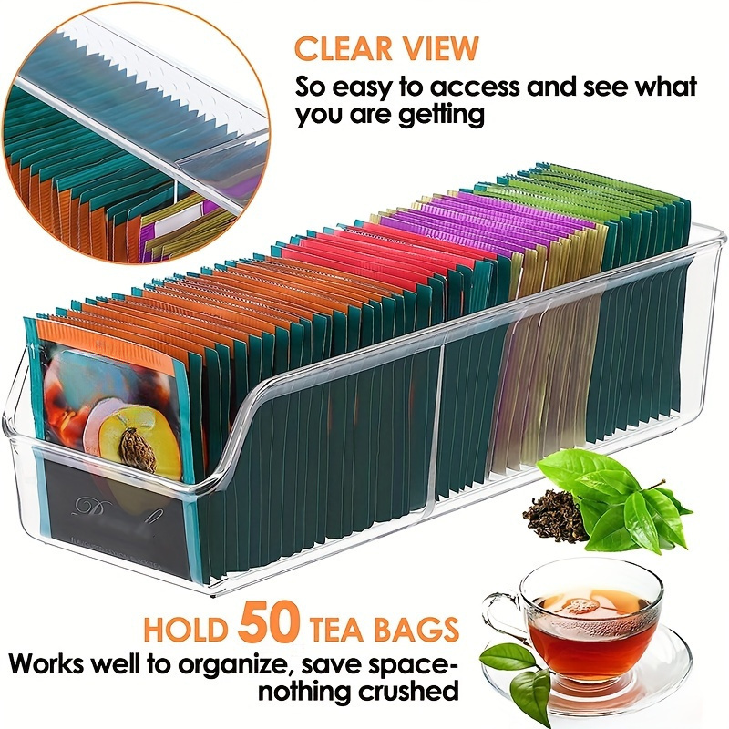1pc Clear Tea Bag Organizer Bo - Coffee Tea Sugar 评论和价格