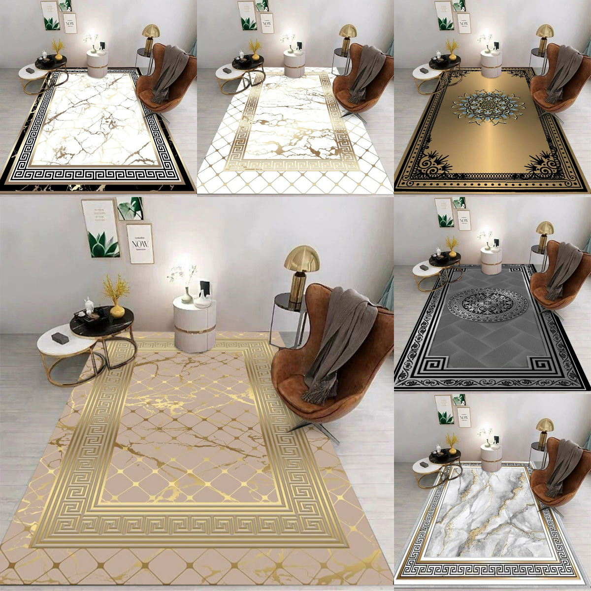 Modern Golden Luxury Carpet La - Coffee Tea Lounge 评论和价格