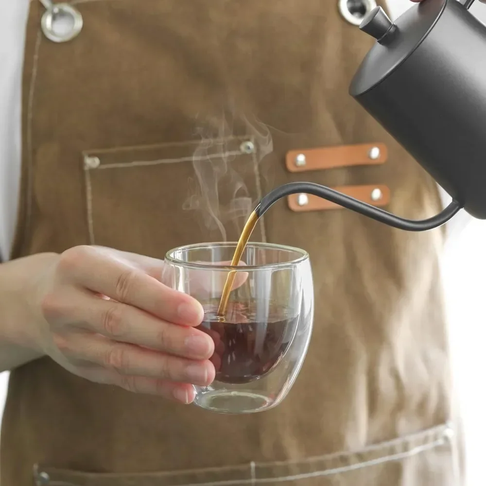 6 pcs Clear Double Wall Glass  - Tea Coffee Pot Set 评论和价格