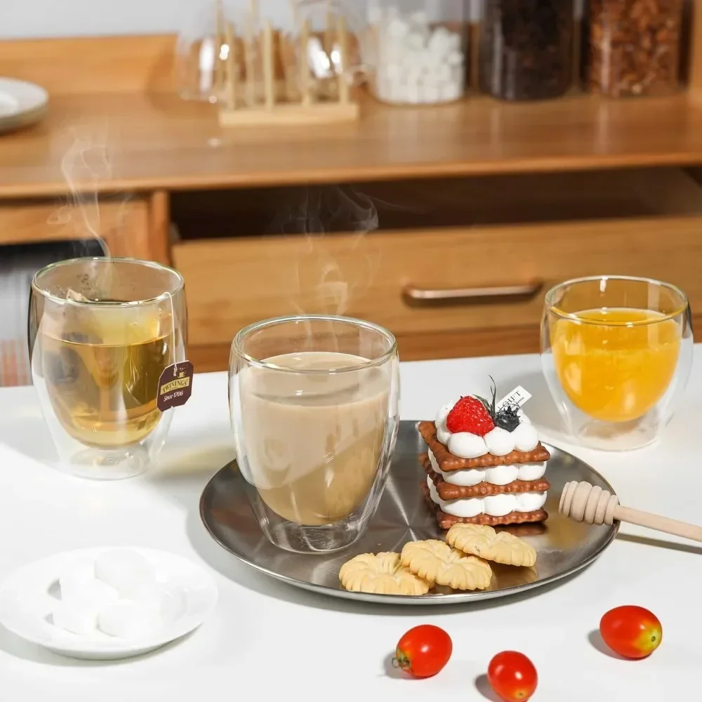 6 pcs Clear Double Wall Glass  - Tea Coffee Pot Set 评论和价格