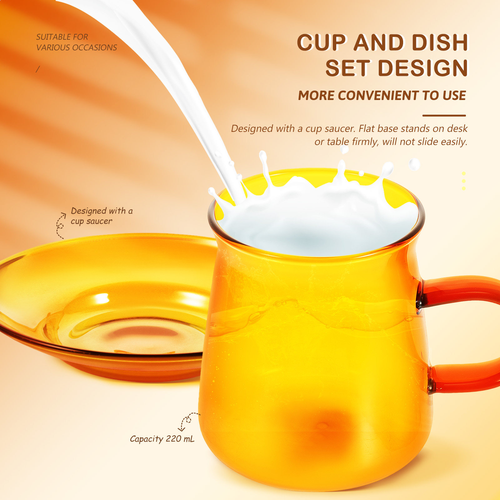 1Set Glass Coffee Cup and Sauc - Water Tea And Coffee 评论和价格