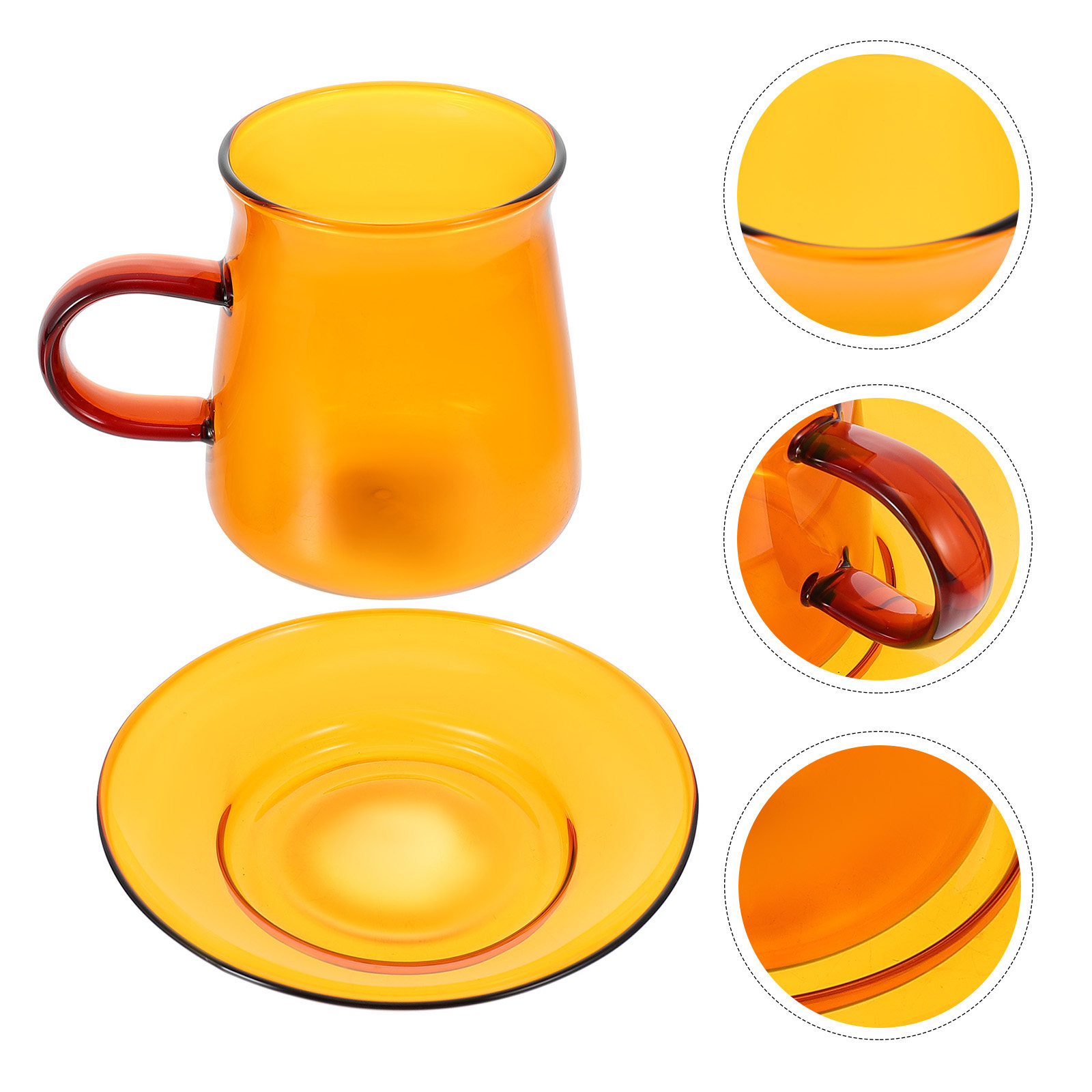 1Set Glass Coffee Cup and Sauc - Water Tea And Coffee 评论和价格