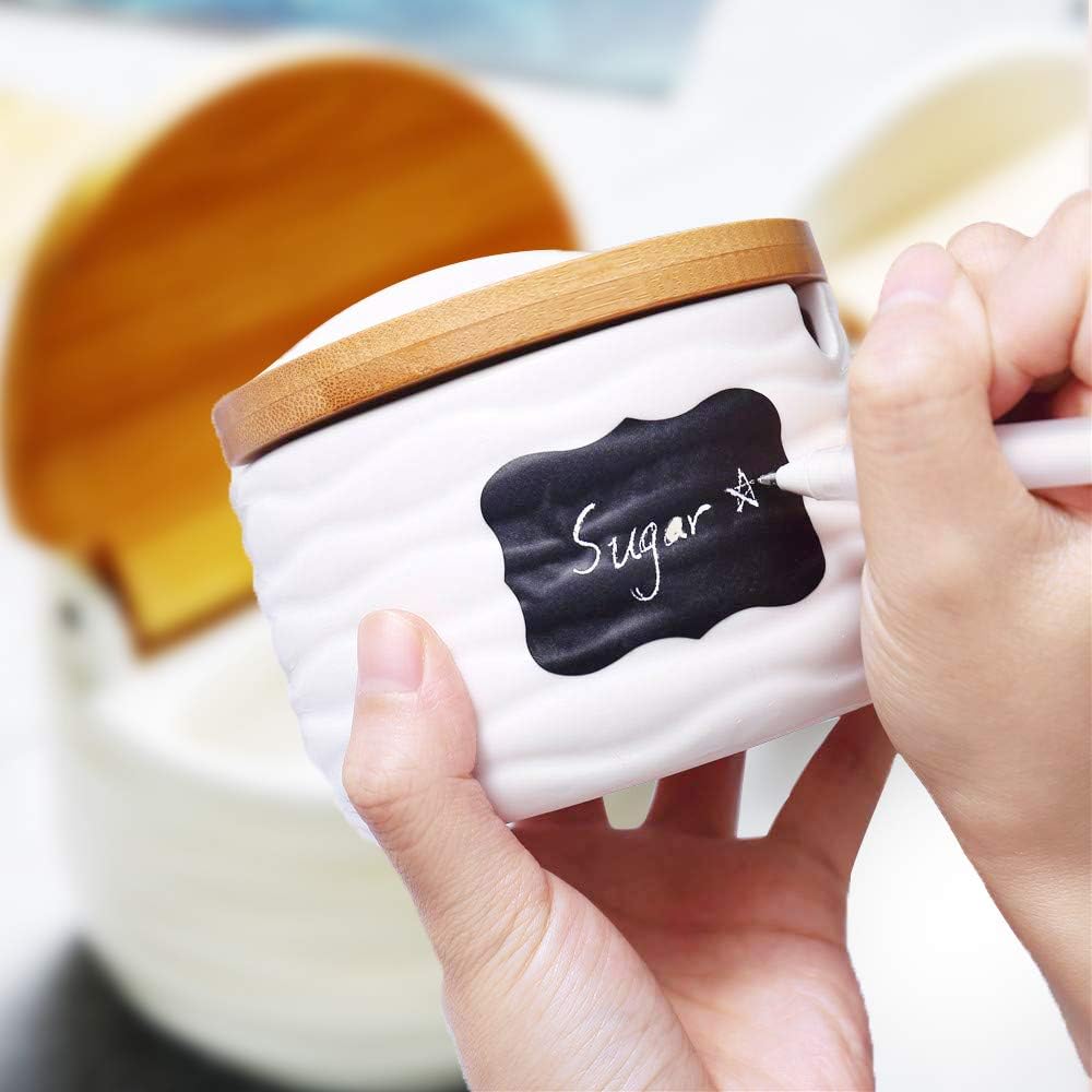 Ceramic Salt Cellars with Lids - Coffee Tea Sugar 评论和价格