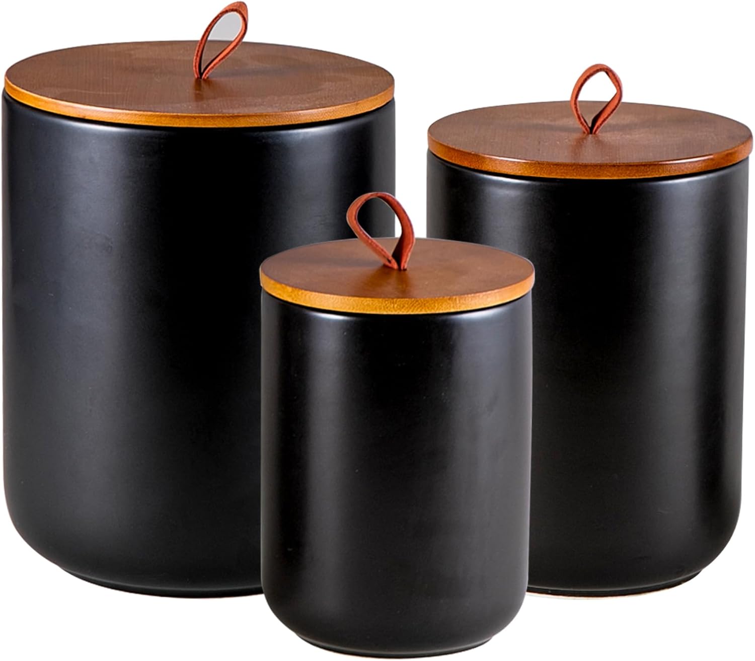 Ceramic Canister Set (30 oz, 4 - Coffee Tea Sugar 评论和价格