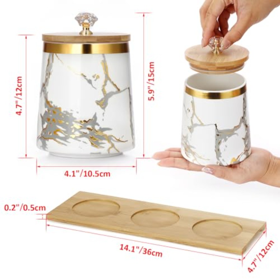 Set of 3 Canisters Set for Sug - Coffee Tea Sugar 评论和价格