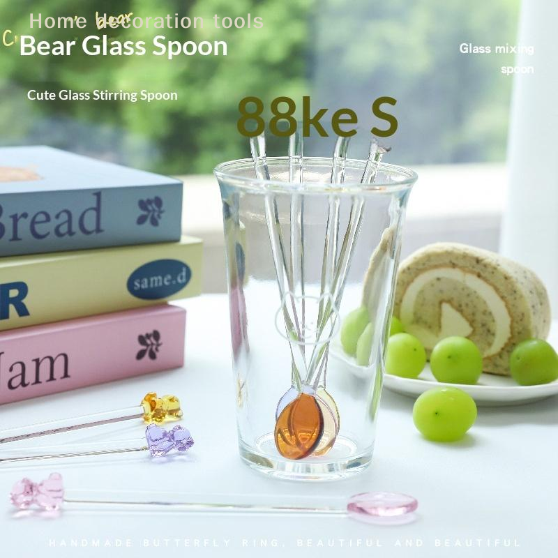 Colorful Bear Glass Coffee Spo - Coffee Tea Break 评论和价格