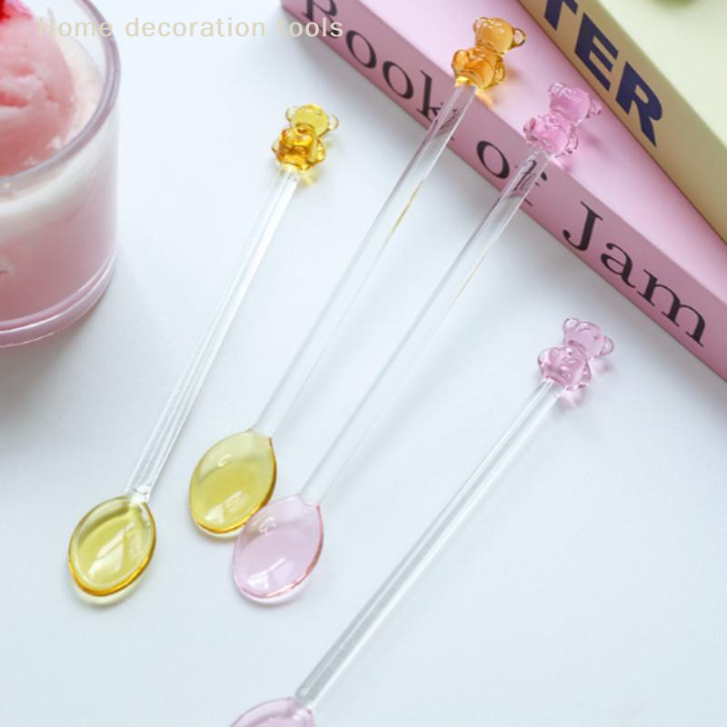 Colorful Bear Glass Coffee Spo - Coffee Tea Break 评论和价格