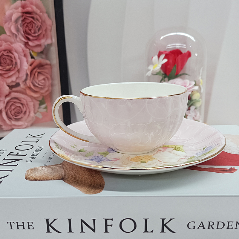 Elegant Pastoral Floral Fine B - Coffee Tea Gift Set 评论和价格