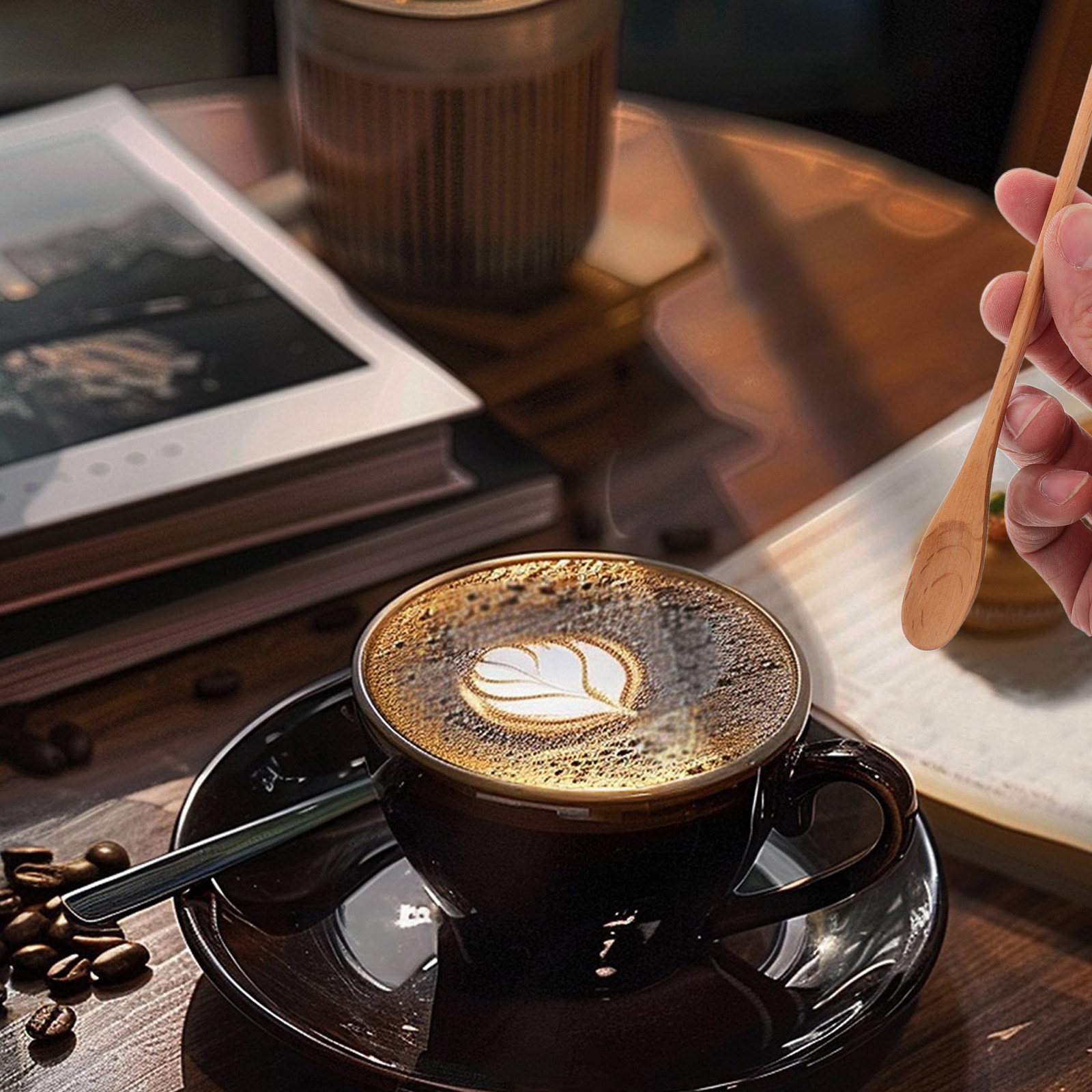 Wood Coffee Spoon Natural Wood - Tea Coffee Utensils 评论和价格