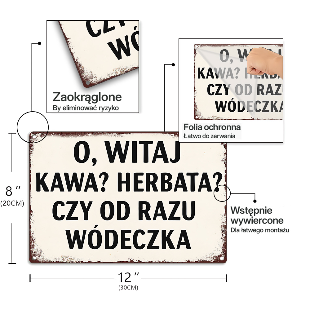 Vintage Metal Sign, Polish Fun - Coffee And Tea Quotes Funny 评论和价格
