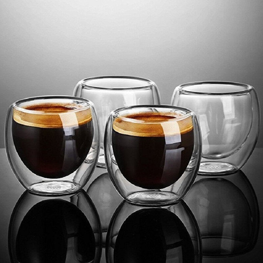 Double Walled Glass Coffee Mug - Tea Coffee Pot Set 评论和价格
