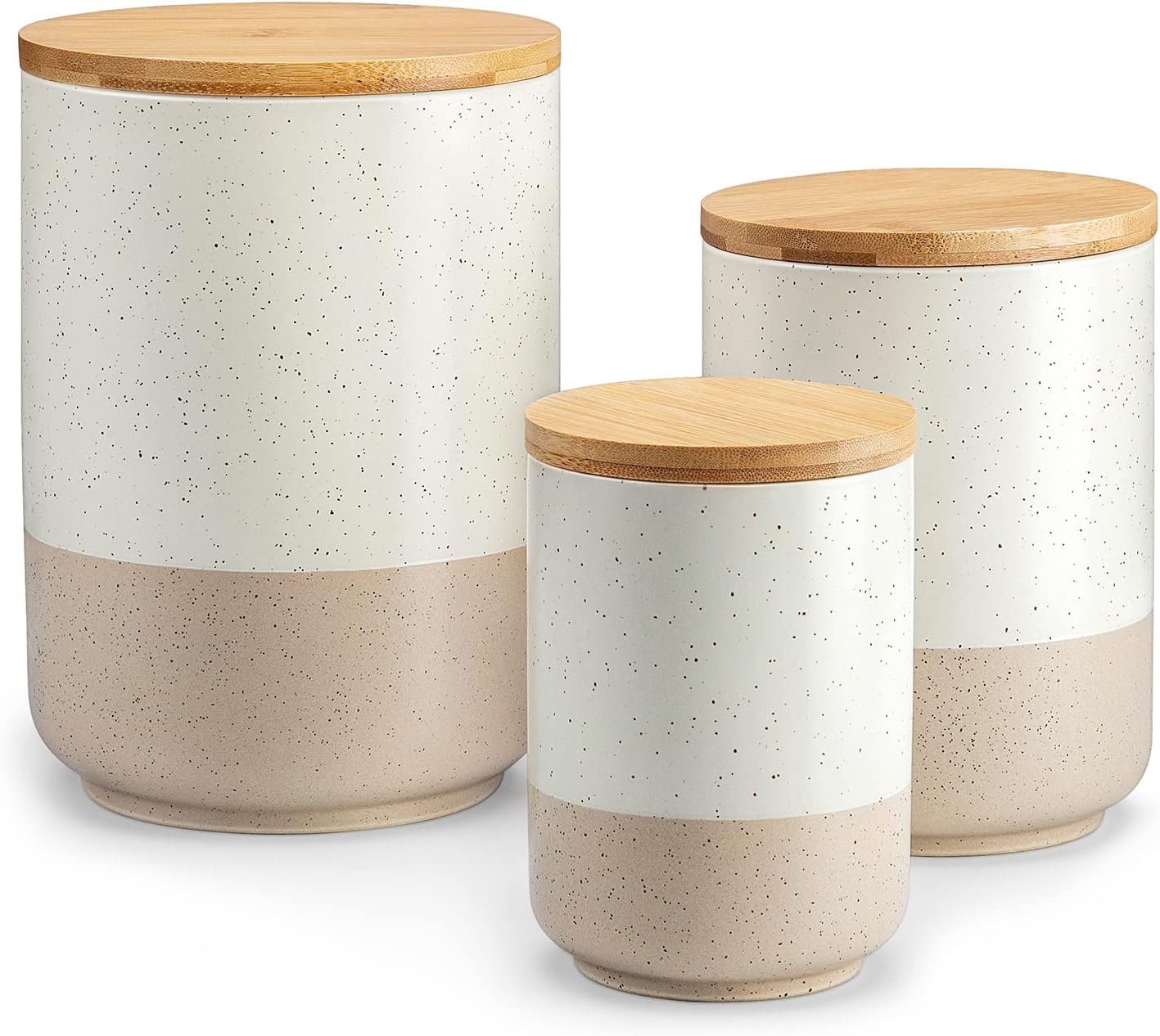 Sabine Ceramic Canister Set wi - Coffee Tea Sugar 评论和价格