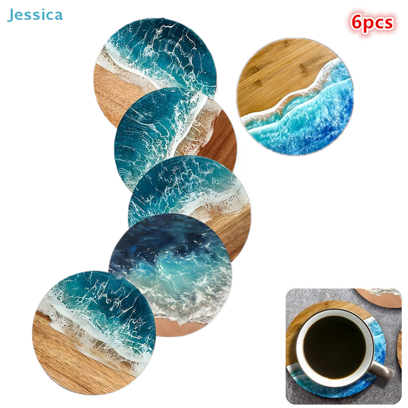♥Ocean Wave & Wood Grain Coast - Tea Coffee Pot Set 评论和价格