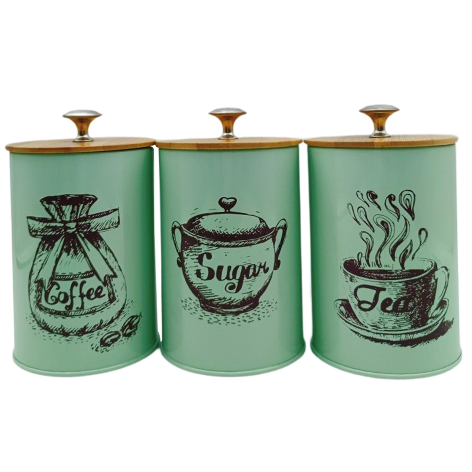 3Pcs Sealed Coffee Canister Se - Tea Coffee Sugar Container 评论和价格