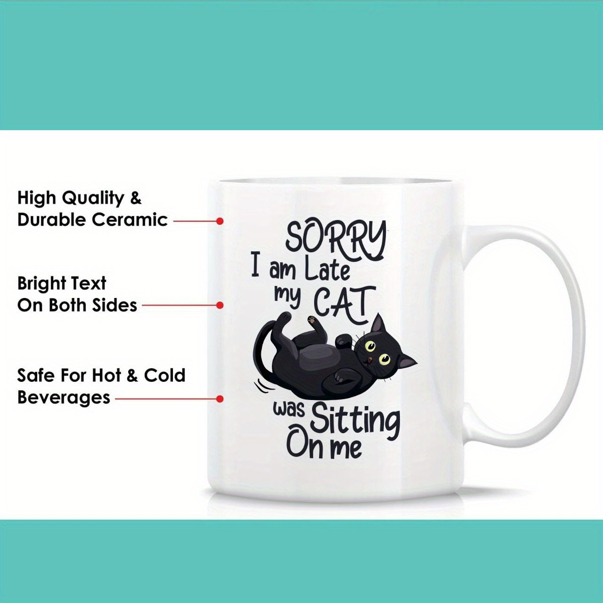 1 Funny Cat Shaped Ceramic Mug - Coffee Tea Me 评论和价格