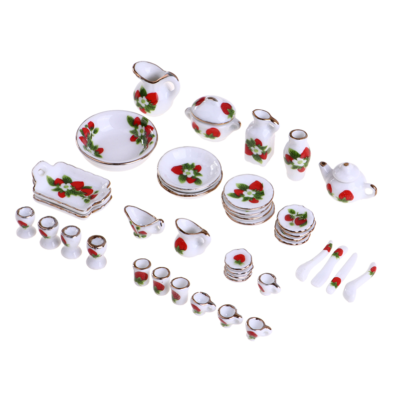 1 Set 1:12 Miniature Doll Hous - Tea Coffee Pot Set 评论和价格
