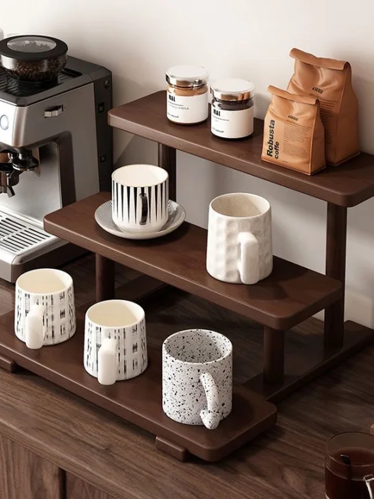 Luxury Wooden Cup Holder Deskt - Coffee Tea Break 评论和价格