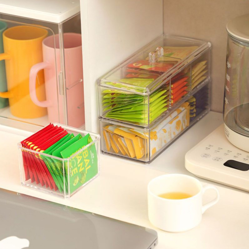 [E] Tea Bag Storage Box Drawer - Tea Coffee Sugar Container 评论和价格
