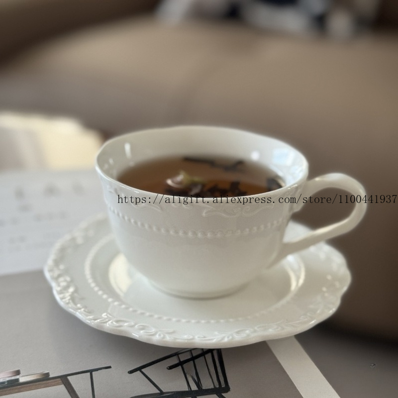French Light Luxury Embossed F - Tea Coffee Pot Set 评论和价格