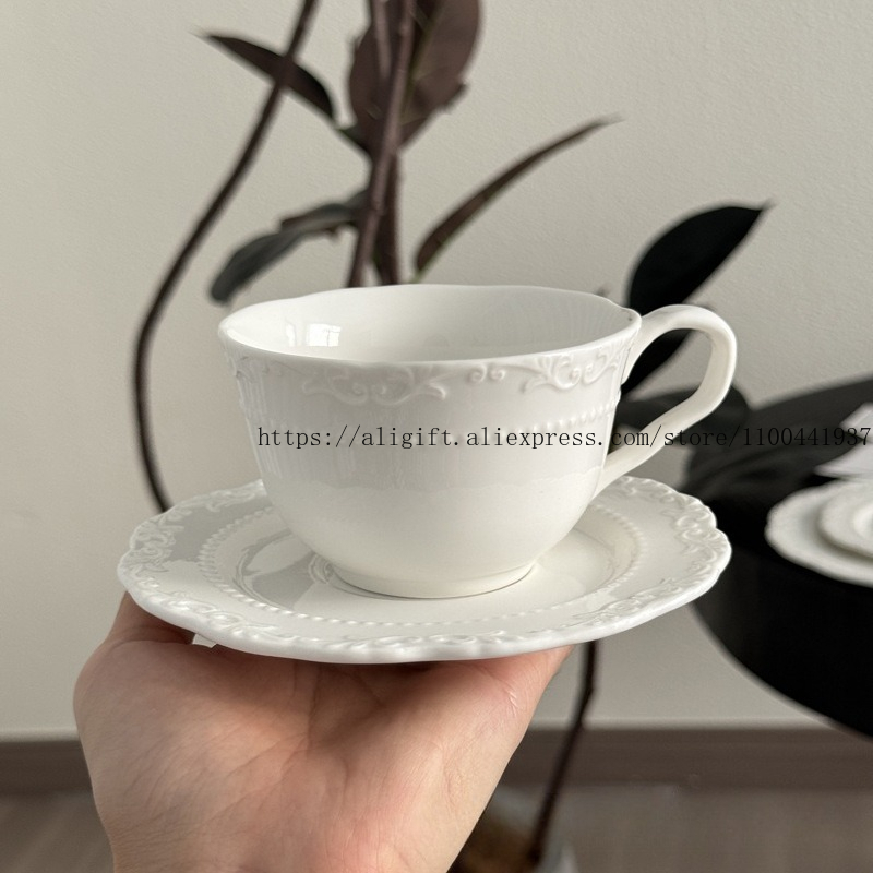 French Light Luxury Embossed F - Tea Coffee Pot Set 评论和价格