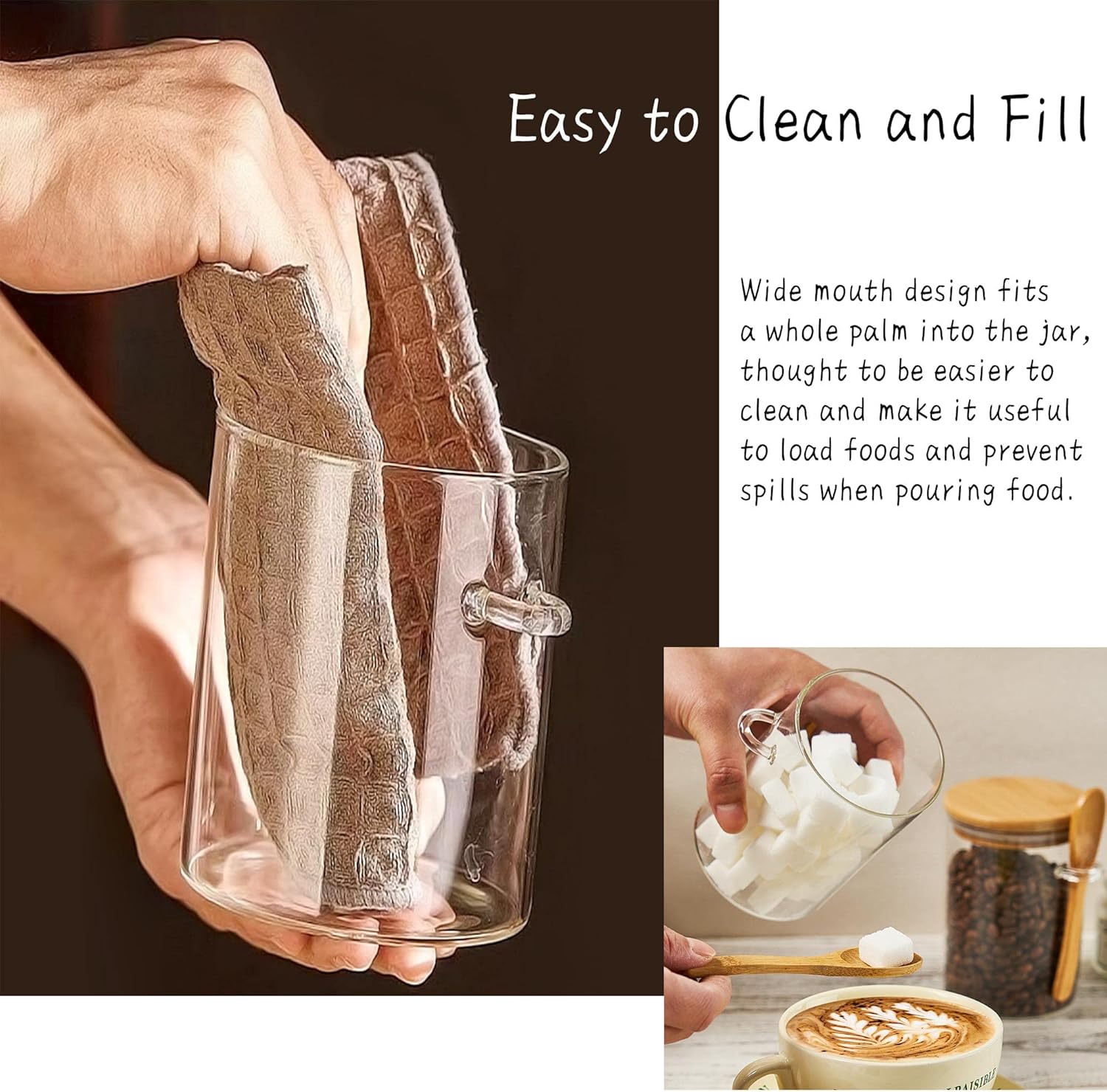 2 Pack 15oz Glass Sugar Contai - Coffee Tea Sugar 评论和价格