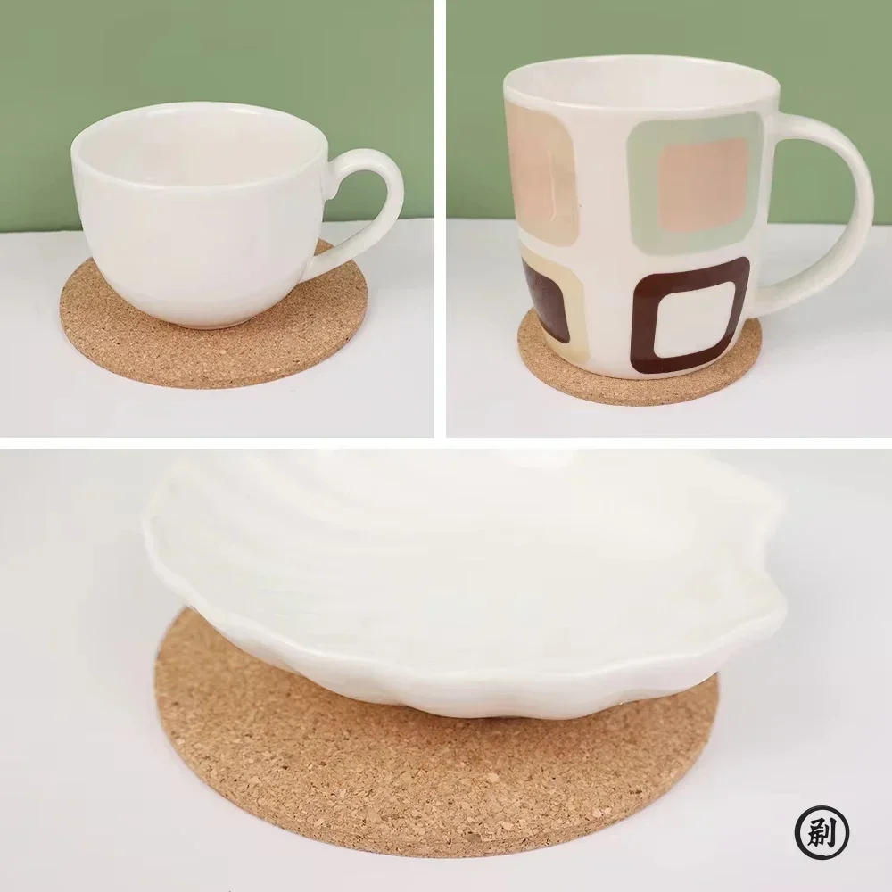 1/5/10PCS Round Wood Mats Natu - Coffee Tea Stand 评论和价格