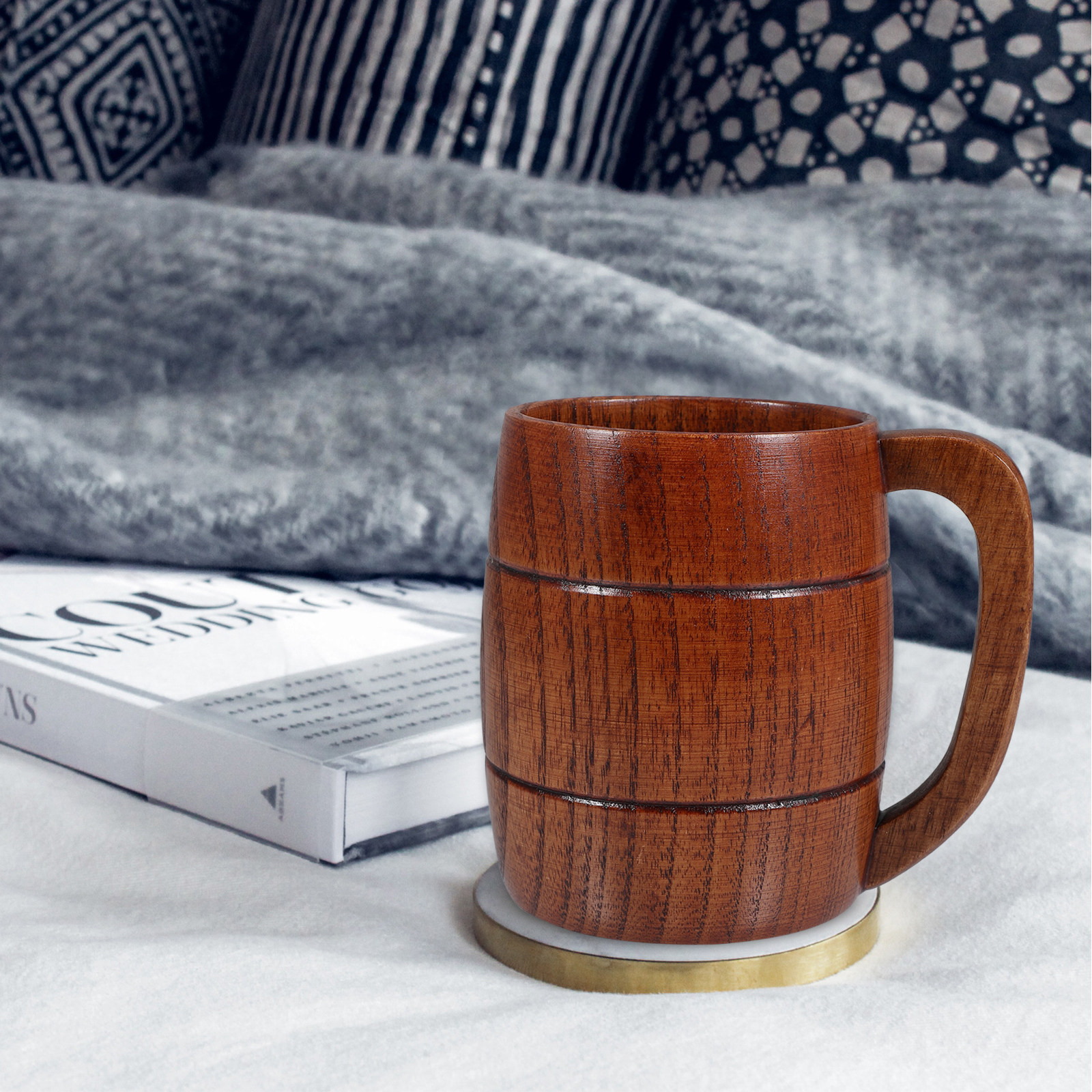 Wooden Beer Coffee Mug Water C - Water Tea And Coffee 评论和价格