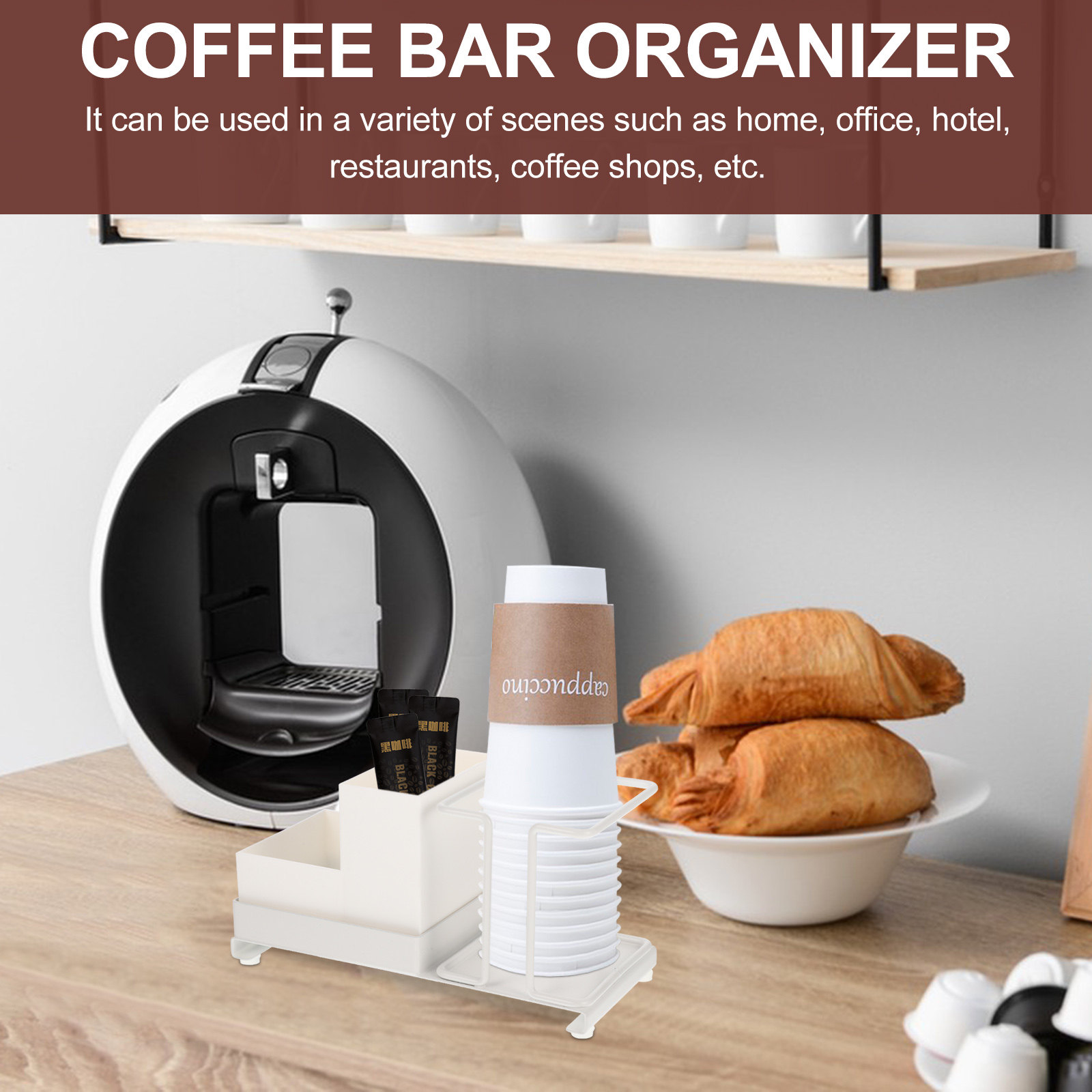 Coffee Bar Organizer Disposabl - Coffee Tea Sugar 评论和价格