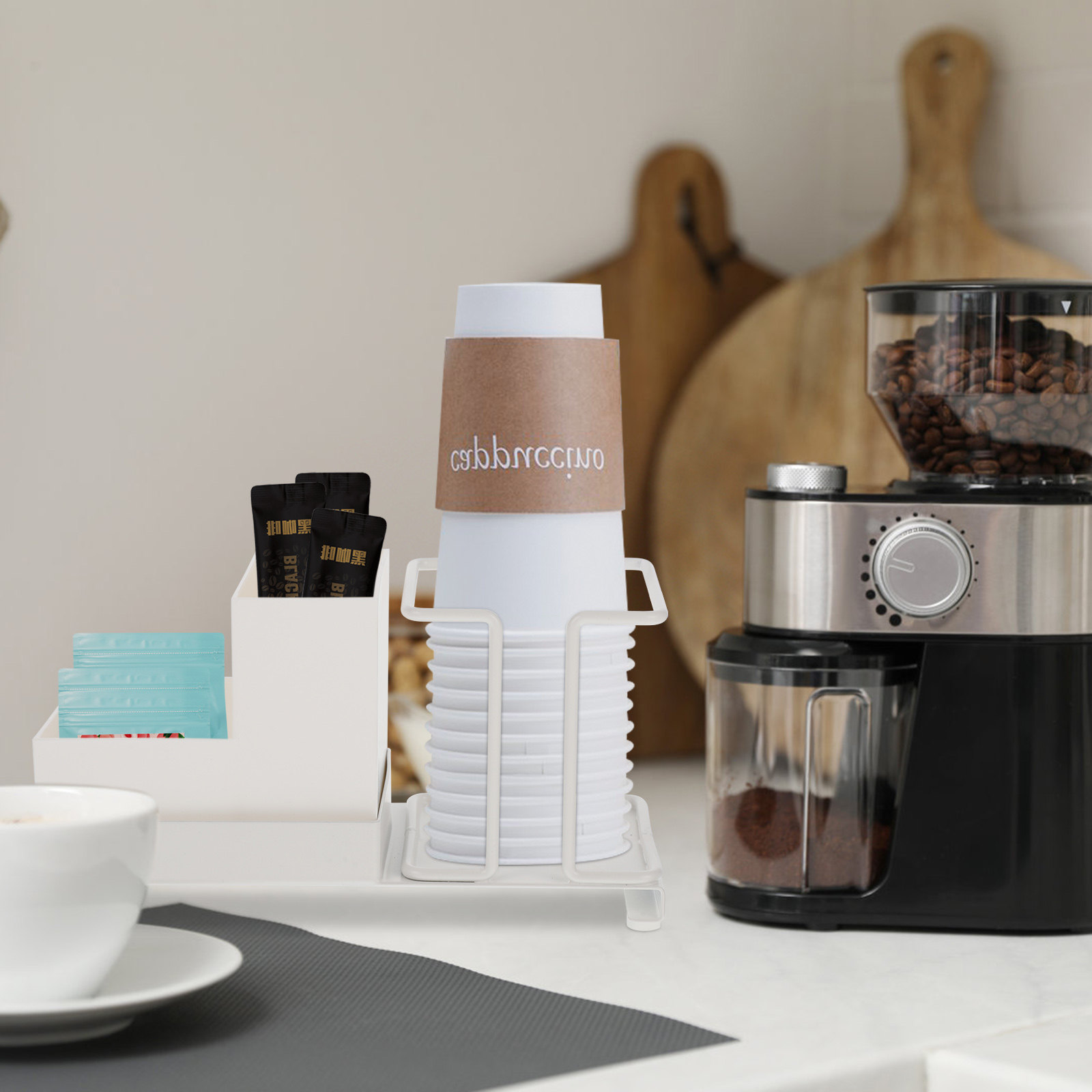 Coffee Bar Organizer Disposabl - Coffee Tea Sugar 评论和价格