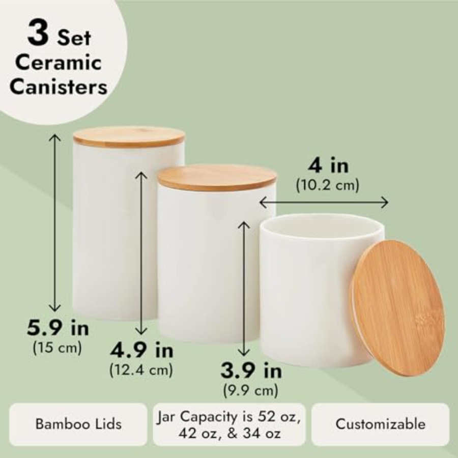 Ceramic Canisters - Coffee Can - Tea Coffee Sugar Container 评论和价格
