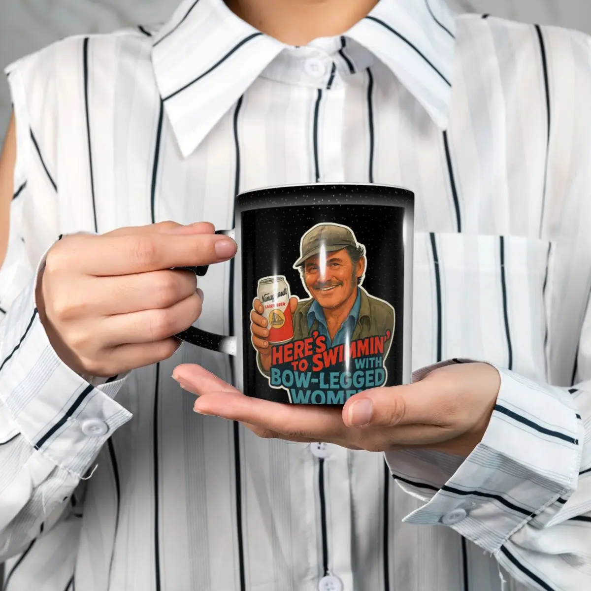Heres To Swimmin Quint Jaws Mo - Coffee And Tea Quotes Funny 评论和价格