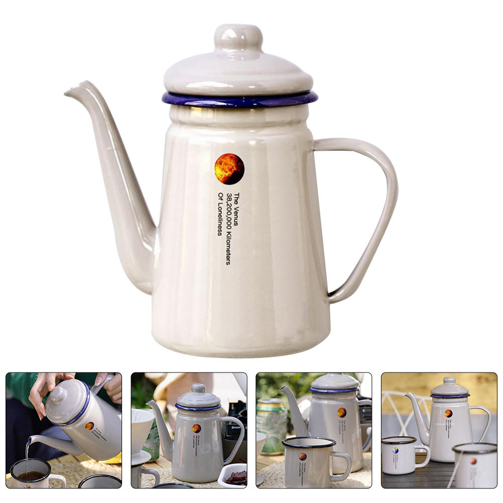 Handled Enamel Coffee Pot Prof - Water Tea And Coffee 评论和价格