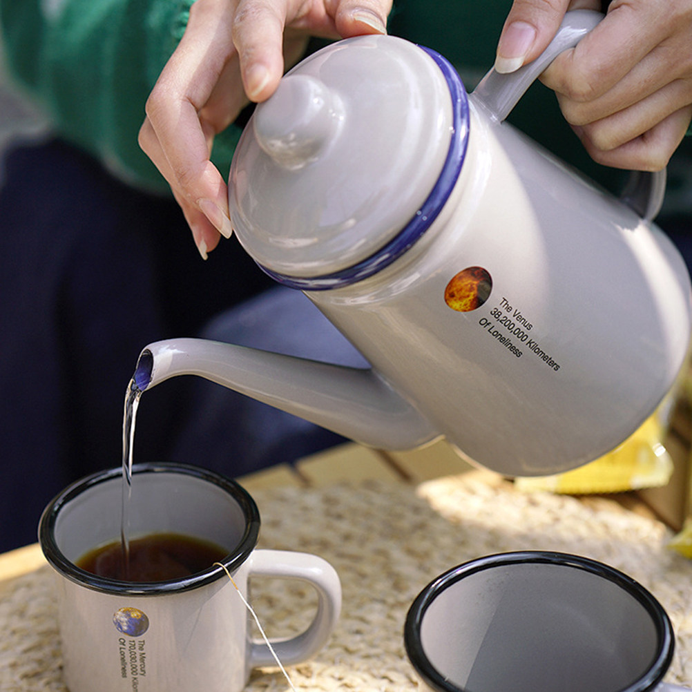 Handled Enamel Coffee Pot Prof - Water Tea And Coffee 评论和价格