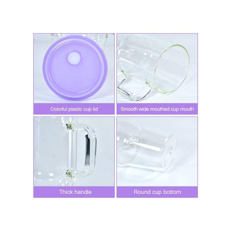 20oz Glass Tumblers With Handl - Coffee Tea Gift Set 评论和价格