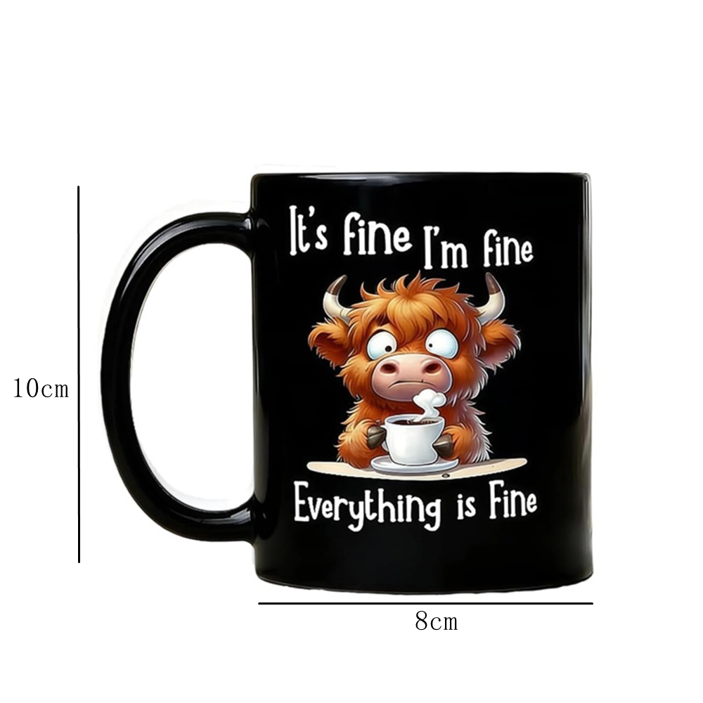 Anxious Scottish Highland Cow  - Coffee And Tea Quotes Funny 评论和价格
